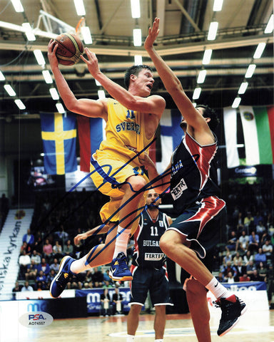 Jonas Jerebko signed 8x10 photo PSA/DNA Team Sweden Autographed