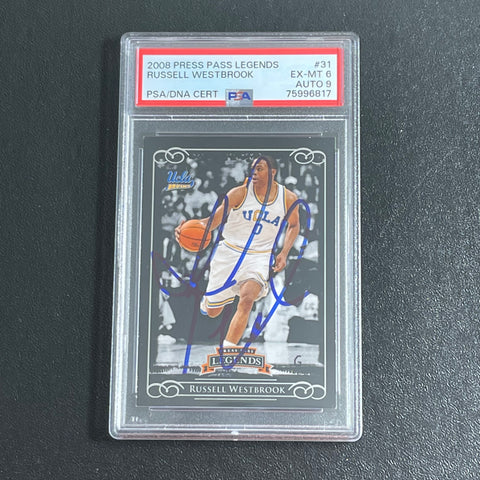 2008 Press Pass Legends #31 Russell Westbrook Signed Card PSA 6 Auto 9 Slabbed UCLA