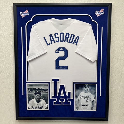 Tommy Lasorda Signed Custom Framed Jersey Los Angeles Dodgers