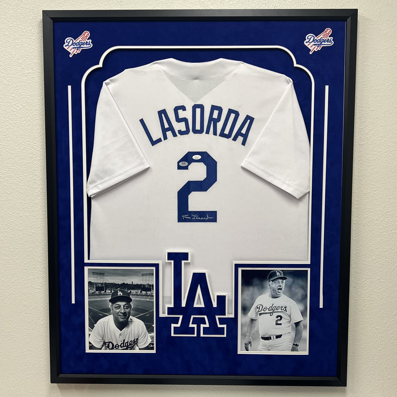 Tommy Lasorda Signed Custom Framed Jersey Los Angeles Dodgers