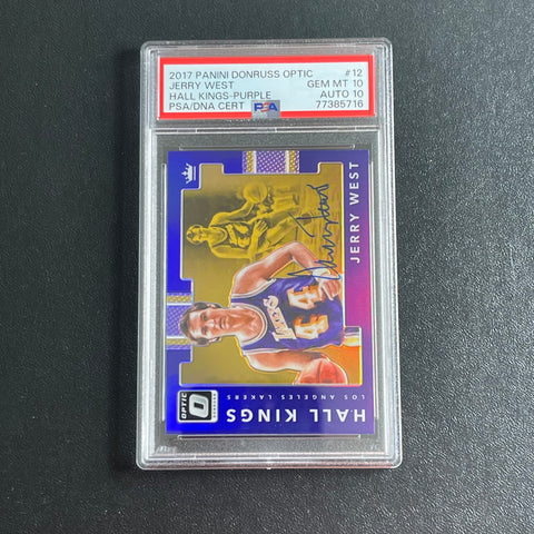 2017 Panini Donruss Optic Hall Kings Purple #12 JERRY WEST Signed Card GEM MT 10 Auto 10 PSA Slabbed Lakers