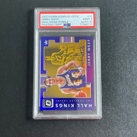 2017 Panini Donruss Optic Hall Kings Purple #12 JERRY WEST Signed Card NM-MT 9 Auto 10 PSA Slabbed Lakers