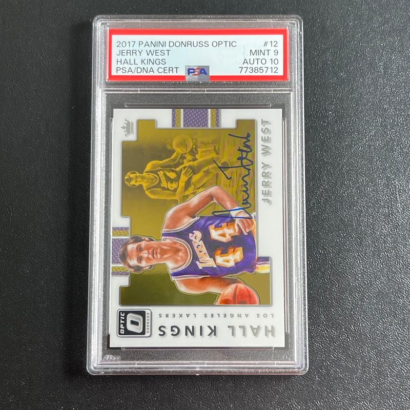 2017 Panini Donruss Optic Hall Kings #12 JERRY WEST Signed Card MINT 9 Auto 10 PSA Slabbed Lakers
