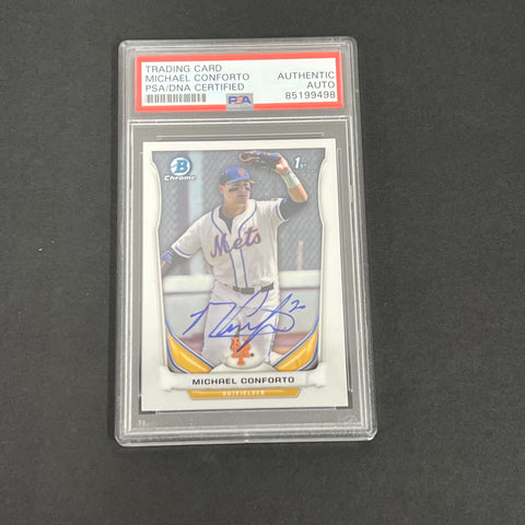 2014 Topps Bowman First #CDP7 Michael Conforto Signed Card PSA Slabbed AUTO Mets