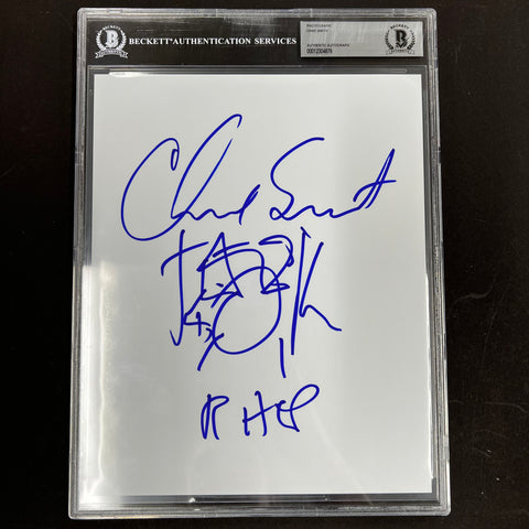 Chad Smith Signed Sketch Beckett Encapsulated Autographed