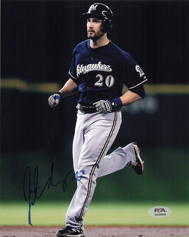 Jonathan Lucroy signed 8x10 photo PSA/DNA Milwaukee Brewers Autographed