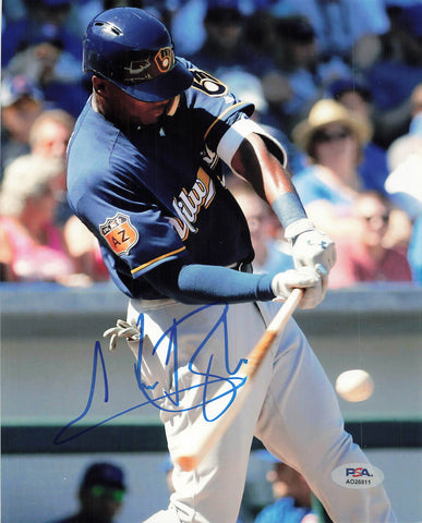 Lewis Brinson signed 8x10 photo PSA/DNA Milwaukee Brewers Autographed