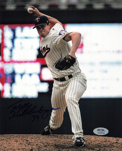 Trevor Hildenberger signed 8x10 photo PSA/DNA Minnesota Twins Autographed