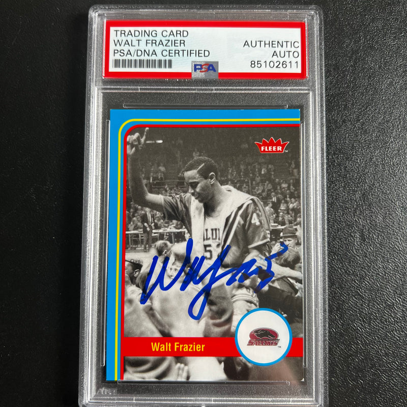 2012-13 Fleer Retro Basketball #25 Walt Frazier Signed Card AUTO PSA Slabbed Salukis