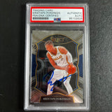 2020-21 Panini Select #42 Kristaps Porzingis Signed Card AUTO PSA Slabbed RC Knicks