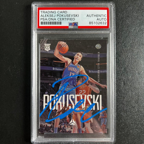 2020-21 Panini Chronicles Luminance #151 Aleksej Pokusevski Signed Card AUTO PSA Slabbed RC Thunder