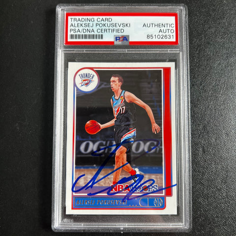 2021-22 Panini Hoops #13 Aleksej Pokusevski Signed Card AUTO PSA Slabbed Thunder