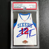 2010-11 Panini Threads #18 Evan Turner Signed Card AUTO PSA Slabbed 76ers