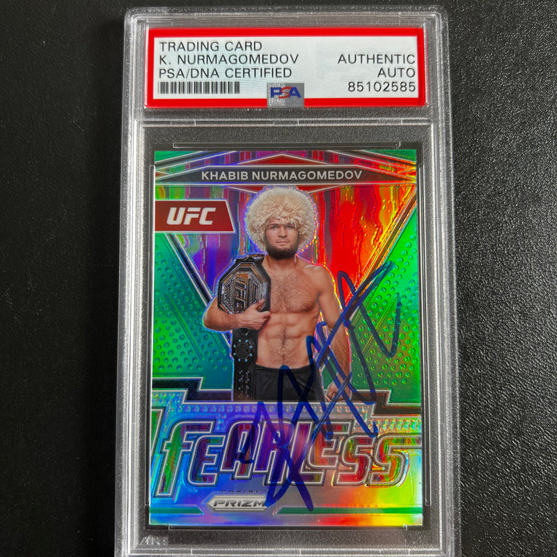 2022 Panini Prizm #11 Khabib Nurmagomedov Signed Card PSA Slabbed
