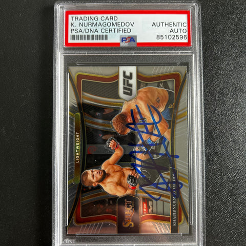 2021 Panini Select #161 Khabib Nurmagomedov Signed Card PSA Slabbed