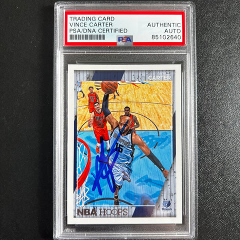 2016-17 NBA Hoops #182 Vince Carter Signed Card AUTO PSA/DNA Slabbed Grizzlies