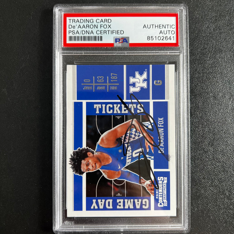 2017-18 Panini Contenders Draft Picks #7 De'Aaron Fox Signed Auto Slabbed PSA Kentucky