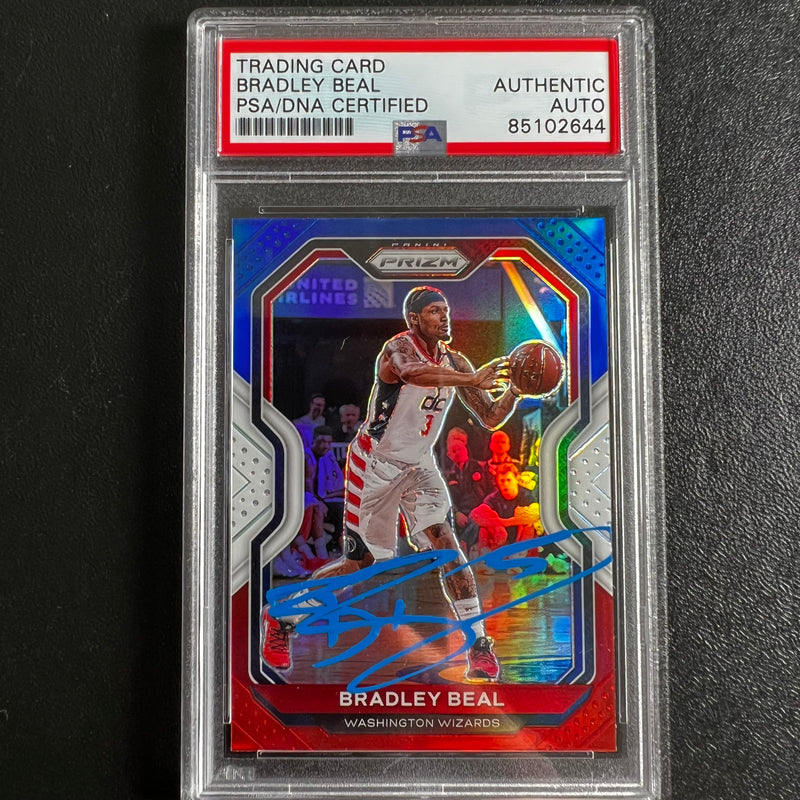 2020-21 Panini Prizm #230 Bradley Beal Signed Card AUTO PSA Slabbed Wizards