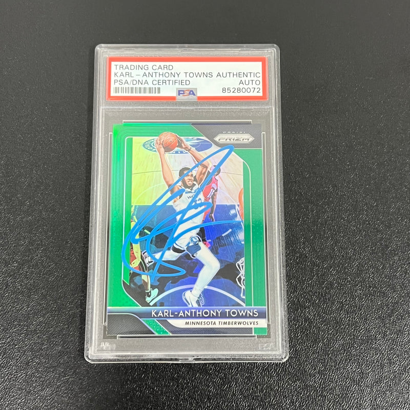 2018-19 Panini Prizm #107 Karl-Anthony Towns Signed Card PSA Slabbed Timberwolves