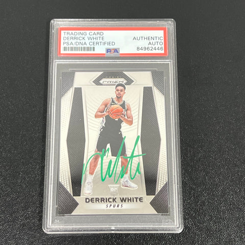 2017-18 Panini Prizm #298 Derrick White Signed Card AUTO PSA/DNA Slabbed Spurs RC