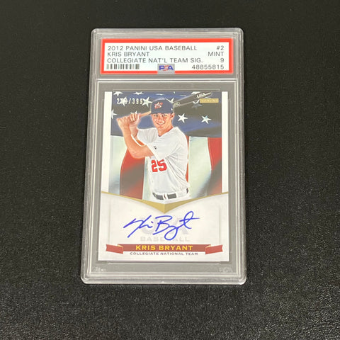 2012-13 Panini USA Baseball #2 273/399 Kris Bryant Signed Card PSA 9 USA Baseball Autographed