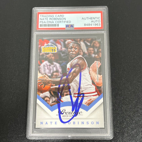 2013-14 Panini Prestige #116 Nate Robinson Signed Rookie Card AUTO PSA Slabbed Nuggets