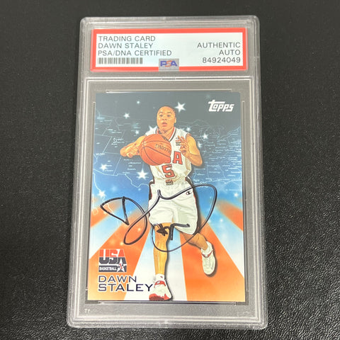 2000 Topps Team USA #14 Dawn Staley Signed Card AUTO PSA/DNA Slabbed Comets