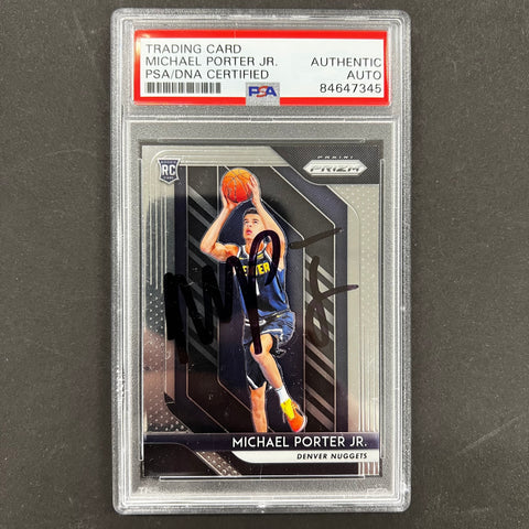 2018 Panini Prizm #32 Michael Porter Jr Silver Prizm AUTO PSA Slabbed RC Denver Nuggets