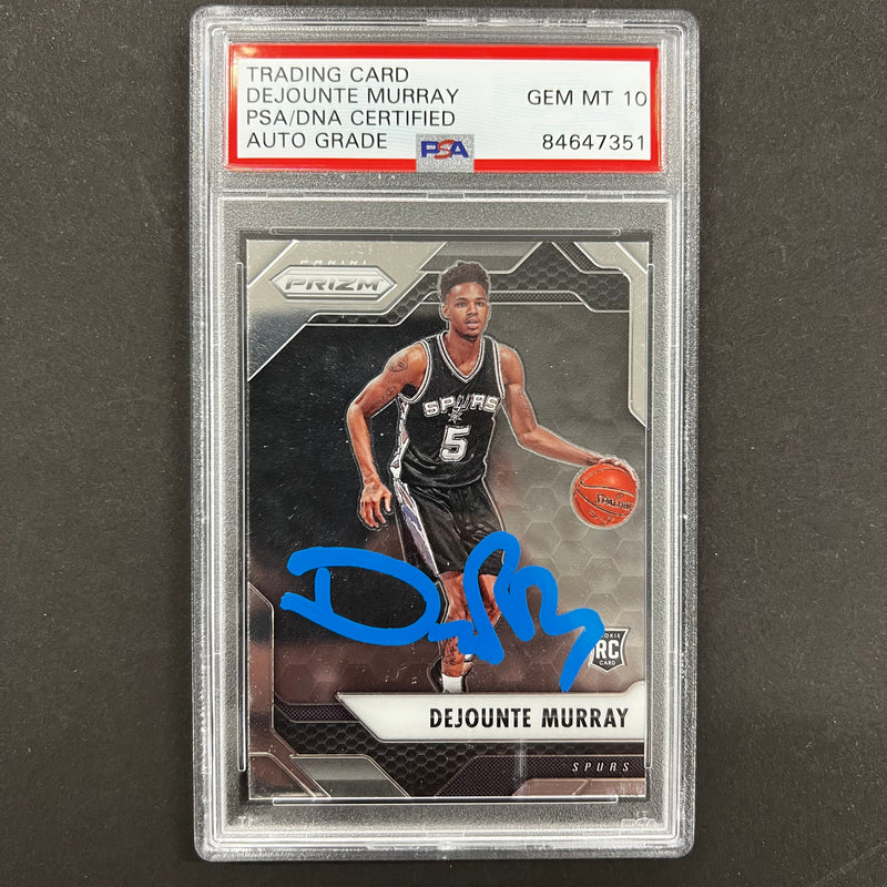 2017-18 Panini Prizm #236 Dejounte Murray Signed Card AUTO 10 PSA Slabbed Spurs
