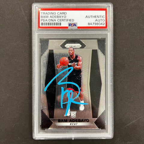 2017 Panini Prizm #51 Bam Adebayo Signed Card AUTO PSA Slabbed RC Miami Heat