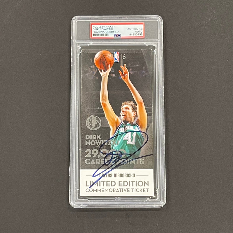 Dirk Nowitzki Signed 2015-16 NBA Ticket PSA/DNA Slabbed Autographed Mavericks