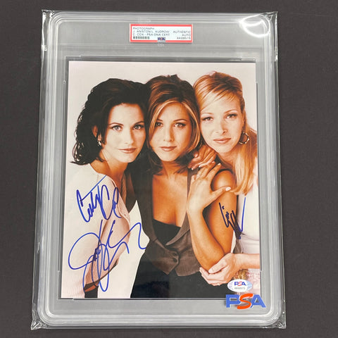 FRIENDS Jennifer Aniston, Lisa Kudrow, Courtney Cox Signed Photo PSA Slabbed Autographed AUTO Encapsulated