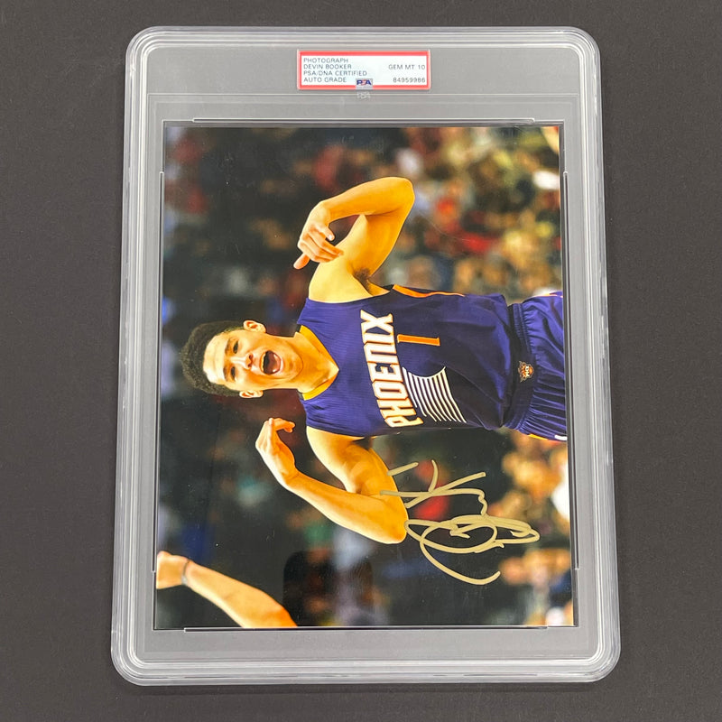 Devin Booker Signed 8x10 Photo PSA/DNA Encapsulated AUTO GRADE 10 Phoenix Suns Autographed
