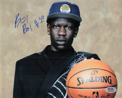 Bol Bol signed 8x10 photo PSA/DNA Denver Nuggets Autographed