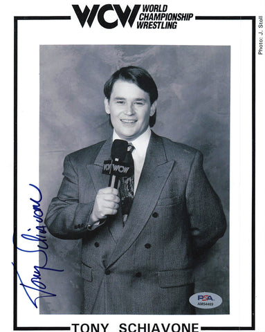 TONY SCHIAVONE signed 8x10 photo PSA/DNA WCW Autographed Wrestling