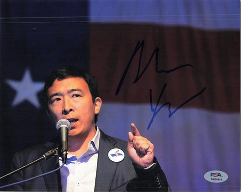 ANDREW YANG signed 8x10 photo PSA/DNA Autographed