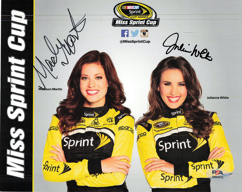 MADISON MARTIN JULIANNA WHITE Signed 8x10 Photograph PSA Autographed Nascar Racing