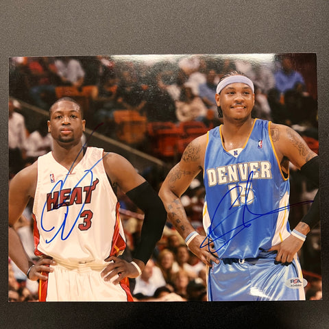 Dwyane Wade and Carmelo Anthony signed 11x14 Photo PSA/DNA Basketball Autographed