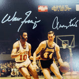 Jerry West and Walt Frazier signed 11x14 photo PSA/DNA Los Angeles Lakers Autographed