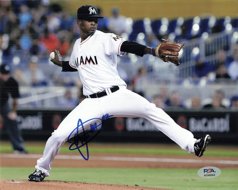 JOSE URENA Signed 8x10 Photo PSA/DNA Miami Marlins Autographed