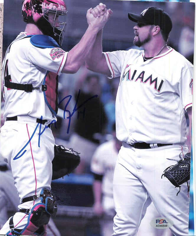 JOHN BUCK Signed 8x10 Photo PSA/DNA Miami Marlins Autographed