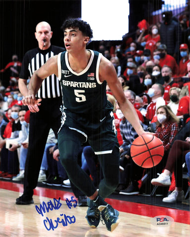 MAX CHRISTIE Signed 8x10 photo PSA/DNA Michigan State Autographed