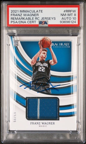 2021 Panini Immaculate #RRFW Franz Wagner Signed NM-MT 8 AUTO 10 PSA Slabbed Magic