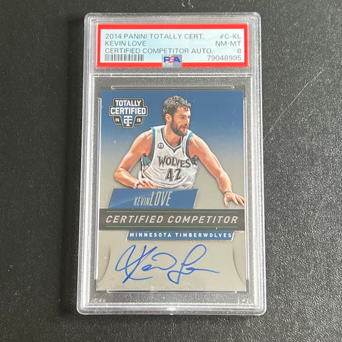 2014-15 Panini Totally Cetified #C-KL Kevin Love Signed Card PSA 8 Slabbed Timberwolves