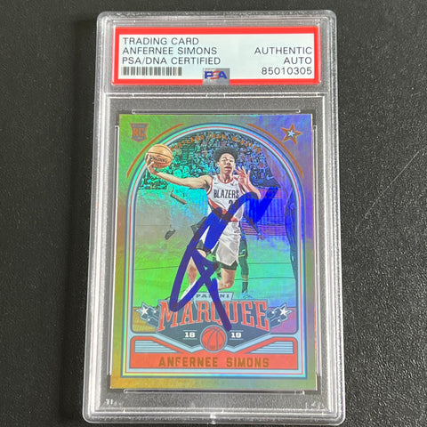 2018-19 Panini Chronicles #242 ANFERNEE SIMONS Signed Card AUTO PSA Slabbed Blazers