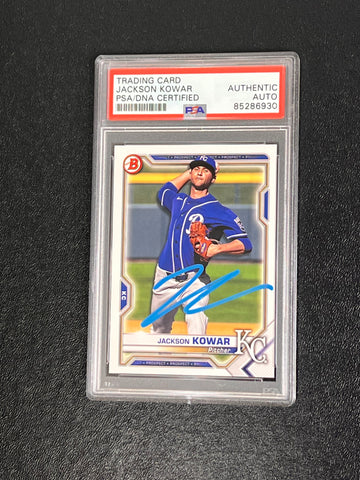 2021 Topps Prospect #BP-43 Jackson Kowar Signed Card PSA/DNA Slabbed AUTO Royals