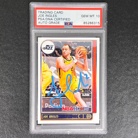 2021-22 Panini NBA Hoops #189 Joe Ingles Signed Card AUTO 10 PSA Slabbed Jazz