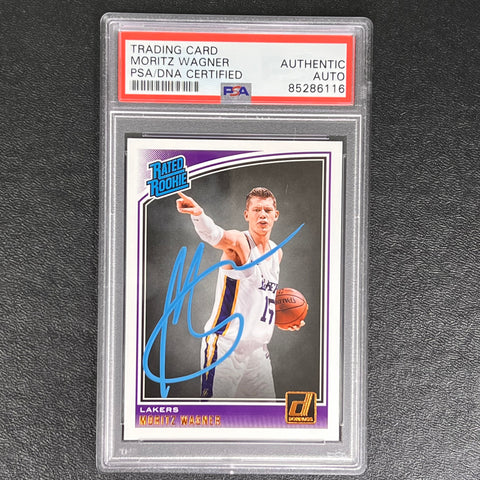 2018-19 Panini Donruss Rated Rookie #197 Moritz Wagner Signed Card AUTO PSA Slabbed RC Lakers