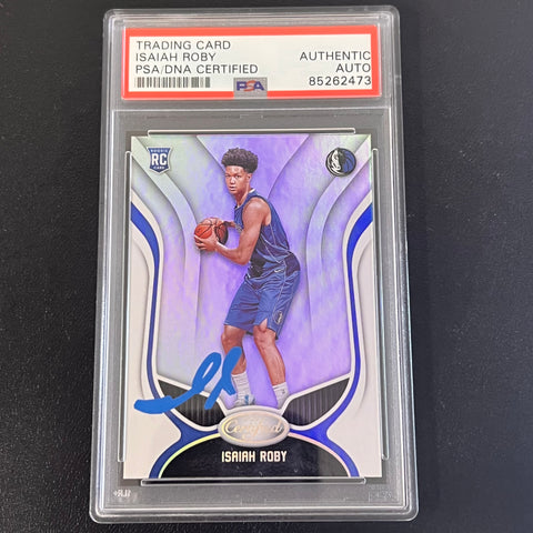 2019-20 Panini Rated RC #186 Isaiah Roby Signed Card PSA Slabbed Mavericks