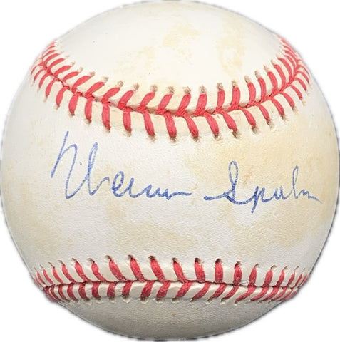Warren Spahn signed baseball PSA/DNA autographed Braves